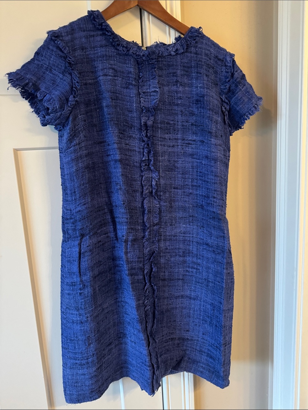 Sara Campbell Royal Blue Textured Short Sleeve Shift Dress